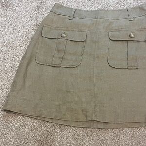LOFT Tan Mini Skirt with Front Pockets